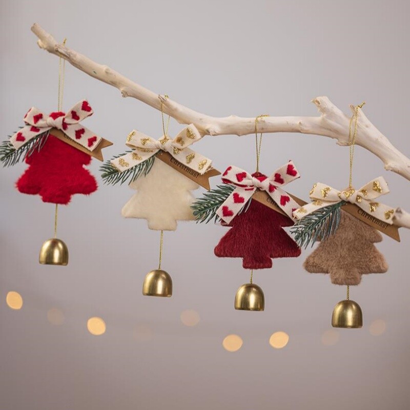 Karácsonyi lakásdekoráció Plüss karácsonyfa díszítés harangok skandináv stílusú karácsonyfadísz karácsonyi függő karácsonyi ajándék