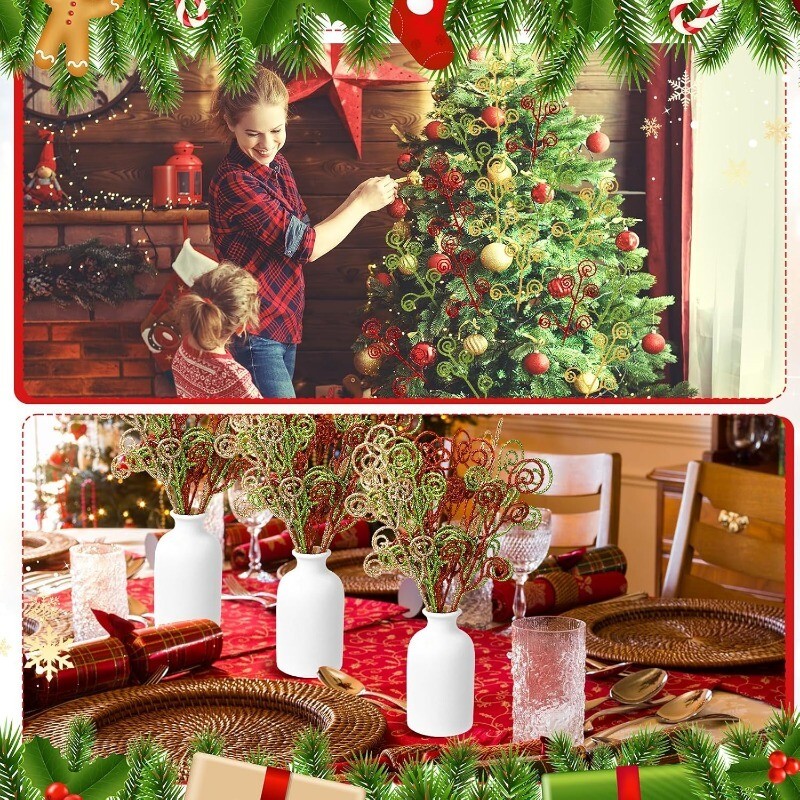 5/10 bucăți decor de Crăciun cu sclipici în formă de bomboane de decorare pentru brad de Crăciun Decor pentru cameră de acasă Accesorii pentru cutii cadou de Anul Nou