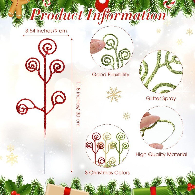 5/10 bucăți decor de Crăciun cu sclipici în formă de bomboane de decorare pentru brad de Crăciun Decor pentru cameră de acasă Accesorii pentru cutii cadou de Anul Nou