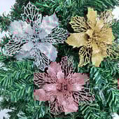 (5τμχ/συσκευασία) 15cm Τεχνητό Χριστουγεννιάτικο Δέντρο Λουλούδι Διακοσμητικά Χριστουγεννιάτικα Στολίδια Πρωτοχρονιάτικο Δώρο Διακόσμηση Γάμου