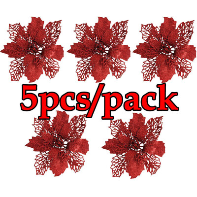 (5τμχ/συσκευασία) 15cm Τεχνητό Χριστουγεννιάτικο Δέντρο Λουλούδι Διακοσμητικά Χριστουγεννιάτικα Στολίδια Πρωτοχρονιάτικο Δώρο Διακόσμηση Γάμου