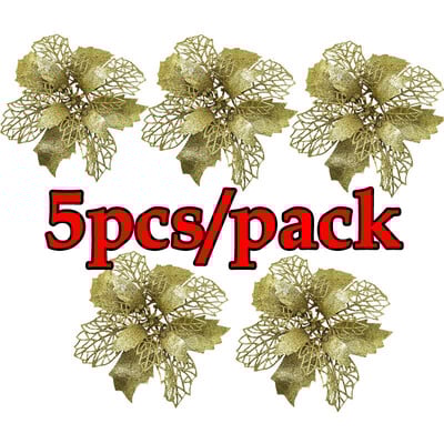 (5τμχ/συσκευασία) 15cm Τεχνητό Χριστουγεννιάτικο Δέντρο Λουλούδι Διακοσμητικά Χριστουγεννιάτικα Στολίδια Πρωτοχρονιάτικο Δώρο Διακόσμηση Γάμου