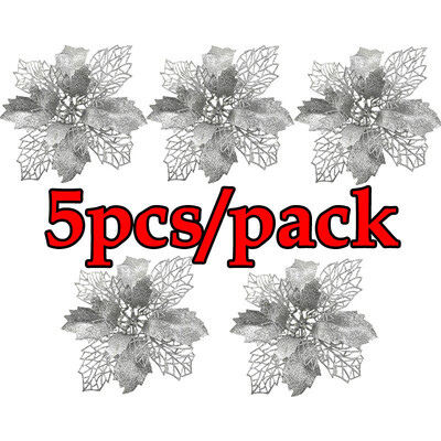 (5τμχ/συσκευασία) 15cm Τεχνητό Χριστουγεννιάτικο Δέντρο Λουλούδι Διακοσμητικά Χριστουγεννιάτικα Στολίδια Πρωτοχρονιάτικο Δώρο Διακόσμηση Γάμου