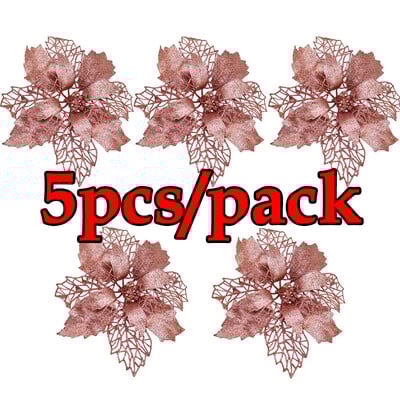 (5τμχ/συσκευασία) 15cm Τεχνητό Χριστουγεννιάτικο Δέντρο Λουλούδι Διακοσμητικά Χριστουγεννιάτικα Στολίδια Πρωτοχρονιάτικο Δώρο Διακόσμηση Γάμου