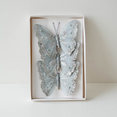 3/6 DB csillogó géz pillangó szimuláció pillangó klipek karácsonyfadísz karácsonyi pillangó karácsonyi otthoni dekoráció