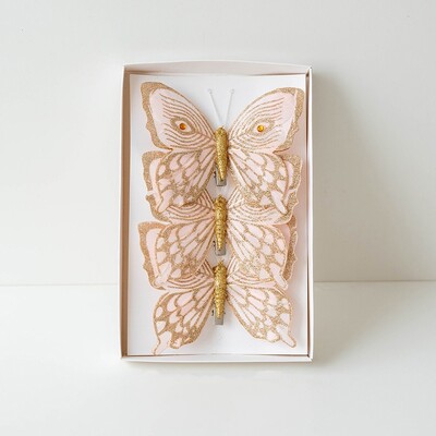 3/6 DB csillogó géz pillangó szimuláció pillangó klipek karácsonyfadísz karácsonyi pillangó karácsonyi otthoni dekoráció