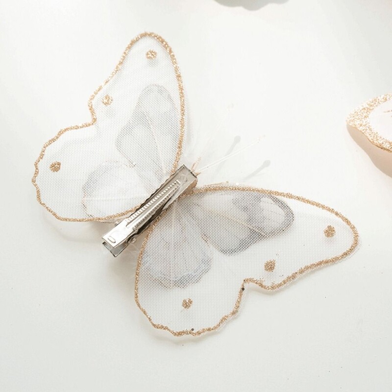 3/6 DB csillogó géz pillangó szimuláció pillangó klipek karácsonyfadísz karácsonyi pillangó karácsonyi otthoni dekoráció