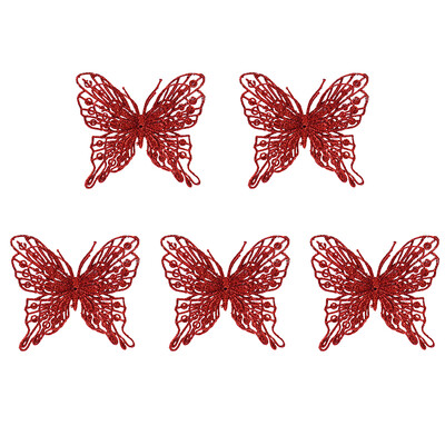 5 τμχ Χριστουγεννιάτικες πεταλούδες Στολίδι Χρυσή Πούδρα Glitter Πεταλούδα Χριστουγεννιάτικο Δέντρο Κρεμαστά Decos Χριστουγεννιάτικο Πρωτοχρονιάτικο πάρτι για το σπίτι DIY διακόσμηση