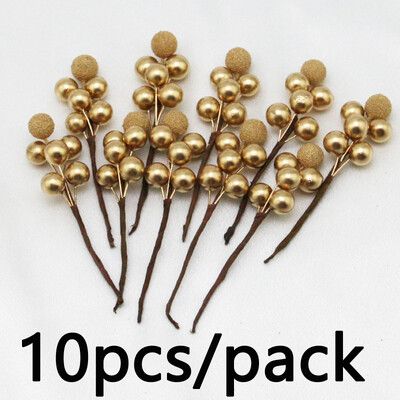 (10 τεμ./συσκευασία) 10cm Διακόσμηση Χριστουγεννιάτικου Δέντρου Μούρο Προσομοίωση Yangmei Golden Berry Μπουκέτο Ψεύτικο φυτικό στεφάνι Διακόσμηση σπιτιού