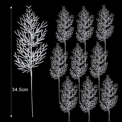 Χριστουγεννιάτικα Τεχνητά Πευκοβελόνες Κλαδιά Λευκό Ψεύτικο Πευκοβελόνες Κλαδιά Φυτά Στεφάνι πάρτι DIY Πρωτοχρονιάτικα Δώρα Διακόσμηση τραπεζιού