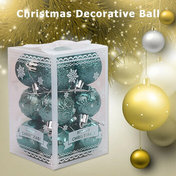 12PCS 4cm Коледна топка Xmas Tree Balls Висящи висулки Декорация Пластмасови домашно парти Новогодишни аксесоари Орнамент Декорации