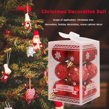 12PCS 4cm Коледна топка Xmas Tree Balls Висящи висулки Декорация Пластмасови домашно парти Новогодишни аксесоари Орнамент Декорации