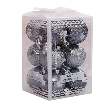 12PCS 4cm Коледна топка Xmas Tree Balls Висящи висулки Декорация Пластмасови домашно парти Новогодишни аксесоари Орнамент Декорации