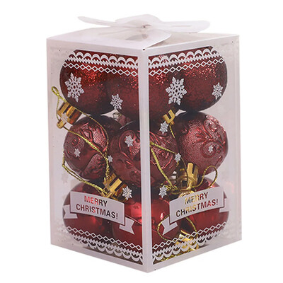 12 vnt. 4 cm Kalėdų kamuolys Kalėdų eglutės rutuliai Kabantys pakabuko dekoravimas Plastikinis namų vakarėlis Naujųjų metų aksesuarai Ornamentų dekoracijos