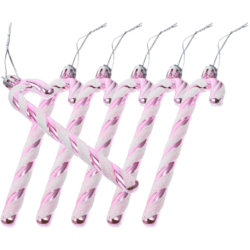 6 τμχ Διακοσμηση χριστουγεννιάτικου δέντρου Πλαστικό ζαχαροκάλαμο Δώρο Σπίτι (Ροζ Συσκευασία) Χειροτεχνία Μενταγιόν Καραμέλα Ζαχαρόφυτο Στολίδι Διακοσμήσεις Μαύρο