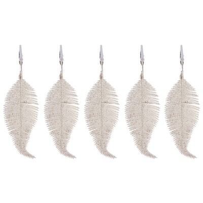 5db karácsonyfadíszek csillogó toll mesterséges levelek klip karácsonyi buli otthoni dekoráció Navidad újévi esküvő