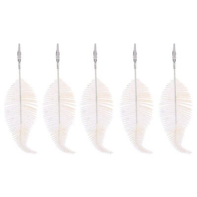 5db karácsonyfadíszek csillogó toll mesterséges levelek klip karácsonyi buli otthoni dekoráció Navidad újévi esküvő