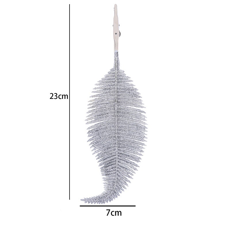 5db karácsonyfadíszek csillogó toll mesterséges levelek klip karácsonyi buli otthoni dekoráció Navidad újévi esküvő