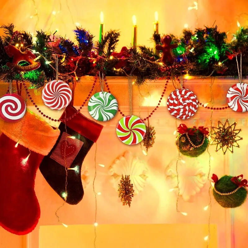 Karácsonyfa cukorka függő medál Karácsonyi parti dekorációk Sweet Noel cukorka díszek Boldog karácsonyi dekoráció Boldog új évet 2024