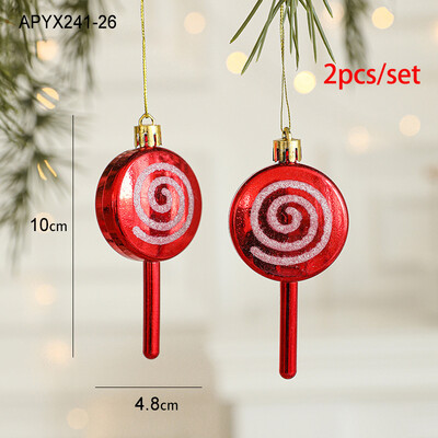 Κρεμαστό χριστουγεννιάτικο δέντρο 2025 Κόκκινη καραμέλα Χριστουγεννιάτικη μπάλα Κρεμαστά Στολίδια Άγιος Βασίλης Πρωτοχρονιά Navidad Supplies Party Διακόσμηση σπιτιού