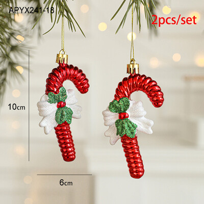 Κρεμαστό χριστουγεννιάτικο δέντρο 2025 Κόκκινη καραμέλα Χριστουγεννιάτικη μπάλα Κρεμαστά Στολίδια Άγιος Βασίλης Πρωτοχρονιά Navidad Supplies Party Διακόσμηση σπιτιού