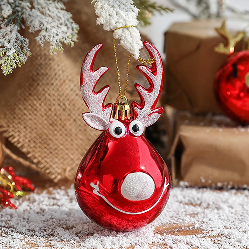 2db Elk karácsonyi bálok karácsonyfára függő csecsebecse medál díszek Boldog újévi parti Navidad 2025 Gyerekek Ajándék Otthon Dekoráció