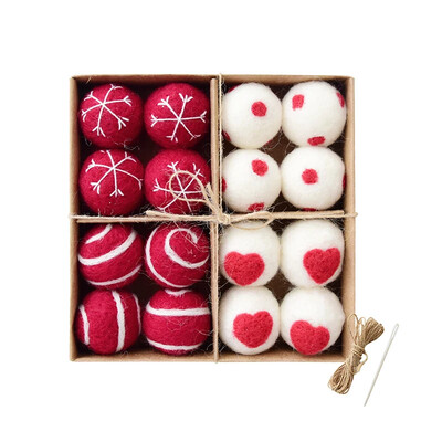 16 vnt Kalėdų rutulio papuošalai, pliušiniai kalėdiniai pakabinami papuošalai šventėms Kalėdų eglutės dekoravimui