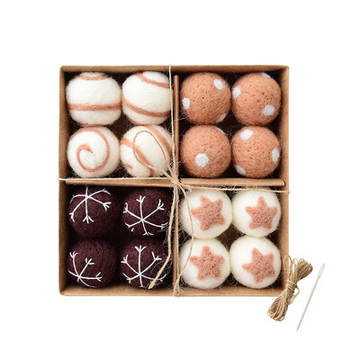 16 vnt Kalėdų rutulio papuošalai, pliušiniai kalėdiniai pakabinami papuošalai šventėms Kalėdų eglutės dekoravimui