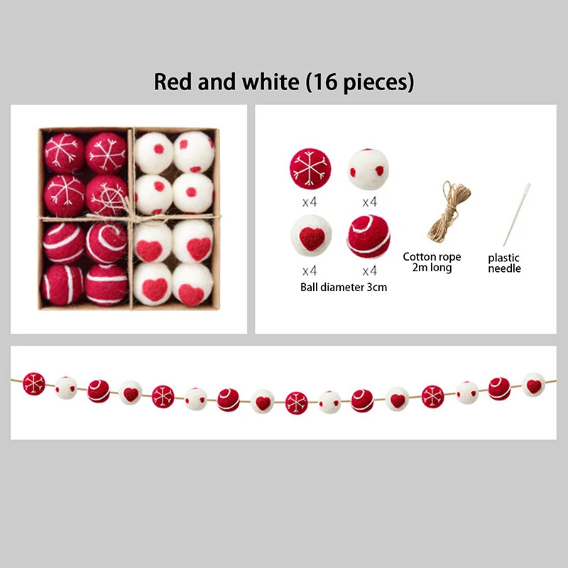 16 vnt Kalėdų rutulio papuošalai, pliušiniai kalėdiniai pakabinami papuošalai šventėms Kalėdų eglutės dekoravimui
