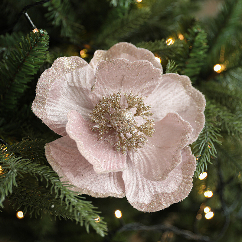 Mesterséges Magnólia Virágok Csillogó Karácsonyi Virág Karácsonyfa Dísz Karácsonyi Dekoráció Navidad Boldog Új Évet Ajándékok