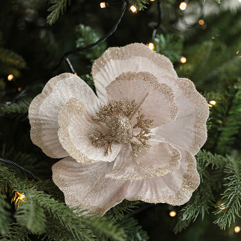 Mesterséges Magnólia Virágok Csillogó Karácsonyi Virág Karácsonyfa Dísz Karácsonyi Dekoráció Navidad Boldog Új Évet Ajándékok