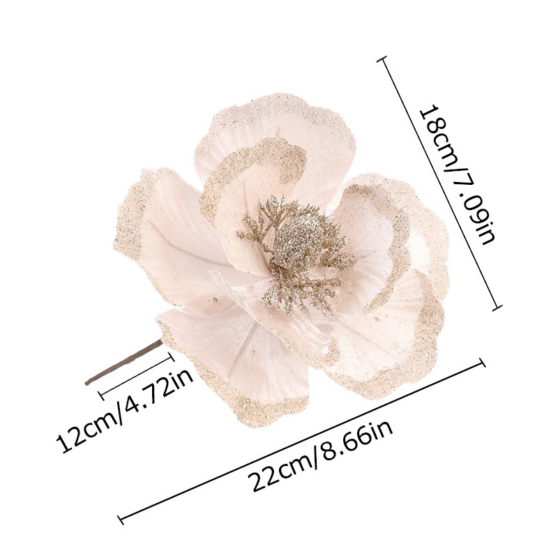 Mesterséges Magnólia Virágok Csillogó Karácsonyi Virág Karácsonyfa Dísz Karácsonyi Dekoráció Navidad Boldog Új Évet Ajándékok