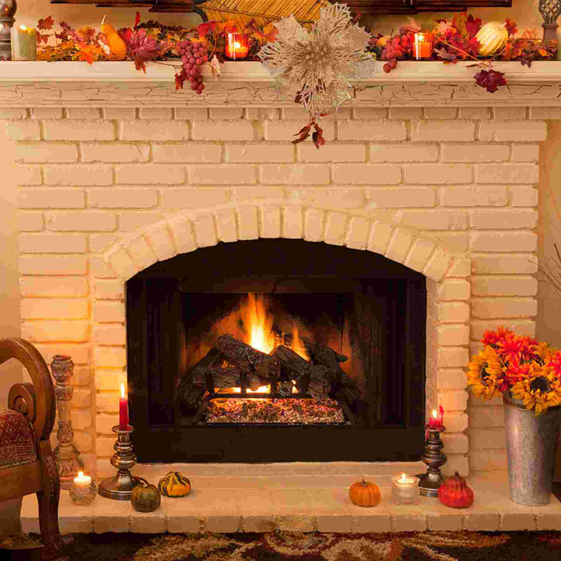 Ziemassvētku rotājumi dobu ziedu koka kulonu simulācijas ziedi puansetijas mirdzoši ornamenti zili