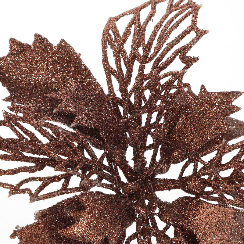 12 gab. Brūni Ziemassvētku rotājumi kokā iekarināms kulons mākslīgi dobi simulācijas ziedi, kafija