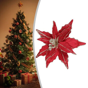 Χριστουγεννιάτικο Poinsettia Glitter Flower Κρεμαστό χριστουγεννιάτικο πάρτι Χριστουγεννιάτικο Δέντρο Διακόσμηση δέντρου