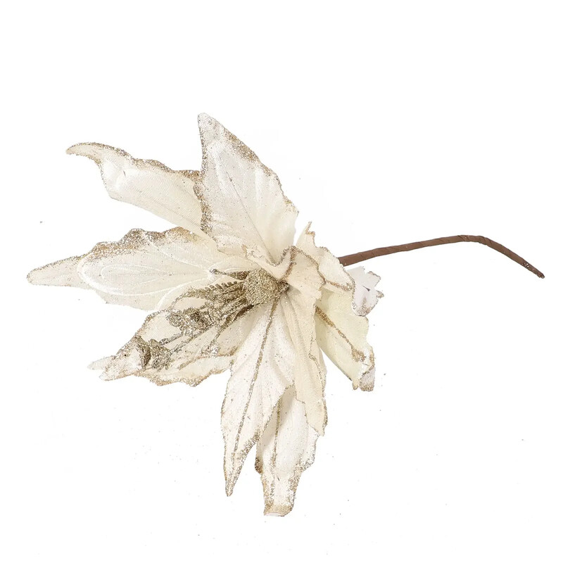 28cm Kalėdų puansetijos blizgančios gėlės kabantys Kalėdų vakarėlio eglutės papuošalai Kalėdų vakarėlio eglutės papuošimai