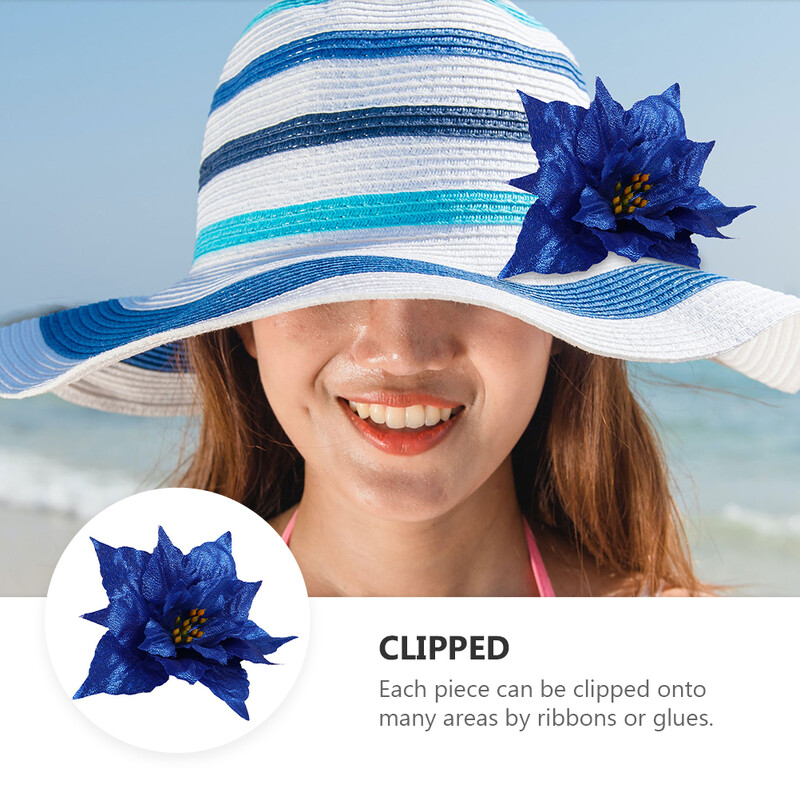 12 db Karácsonyfadíszek Füzér Művirágok Díszek Hamis dekoratív karácsonyi kiegészítők Kék