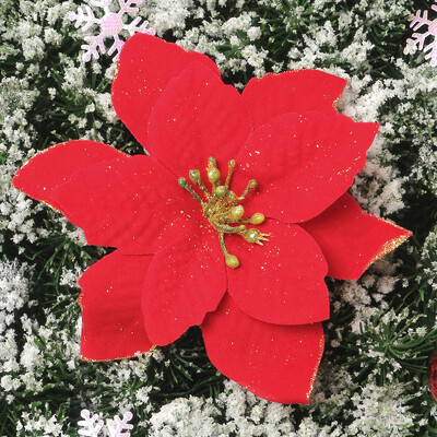 5/10 τμχ Χριστουγεννιάτικη διακόσμηση Glitter τεχνητά λουλούδια στολίδια χριστουγεννιάτικου δέντρου Διακόσμηση σπιτιού Χριστουγεννιάτικη Πρωτοχρονιά 2025 Αξεσουάρ