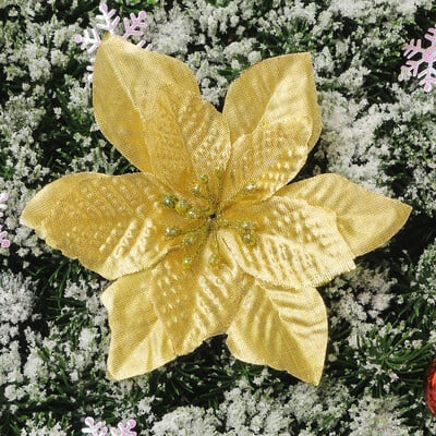 5/10 τμχ Χριστουγεννιάτικη διακόσμηση Glitter τεχνητά λουλούδια στολίδια χριστουγεννιάτικου δέντρου Διακόσμηση σπιτιού Χριστουγεννιάτικη Πρωτοχρονιά 2025 Αξεσουάρ