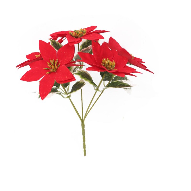 Karácsonyi dekoráció művirág csokor 28 cm-es hamis virág otthoni dekorációhoz Kert karácsonyfa újévi barkács váza dísz