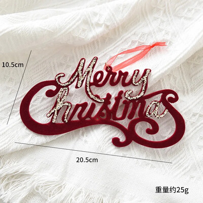 „Red Flocking“ Kalėdų girlianda „Jingling Bell“ Kalėdų eglutės ornamentas Felize Navidad Joy 2025 „Noel“ vakarėlio dekoras namams