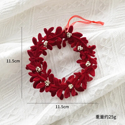 „Red Flocking“ Kalėdų girlianda „Jingling Bell“ Kalėdų eglutės ornamentas Felize Navidad Joy 2025 „Noel“ vakarėlio dekoras namams