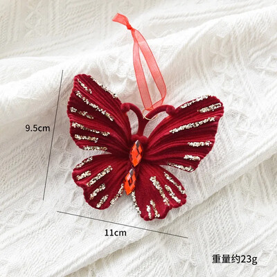 „Red Flocking“ Kalėdų girlianda „Jingling Bell“ Kalėdų eglutės ornamentas Felize Navidad Joy 2025 „Noel“ vakarėlio dekoras namams