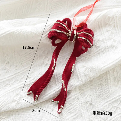 „Red Flocking“ Kalėdų girlianda „Jingling Bell“ Kalėdų eglutės ornamentas Felize Navidad Joy 2025 „Noel“ vakarėlio dekoras namams