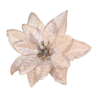 15 ΤΕΜ 15 cm Χριστουγεννιάτικο Λουλούδι Χρυσό High-end Simulation Στολισμός Χριστουγεννιάτικου Δέντρου Τεχνητό τριαντάφυλλο κεφαλές λουλουδιών για γάμο στο σπίτι Δ