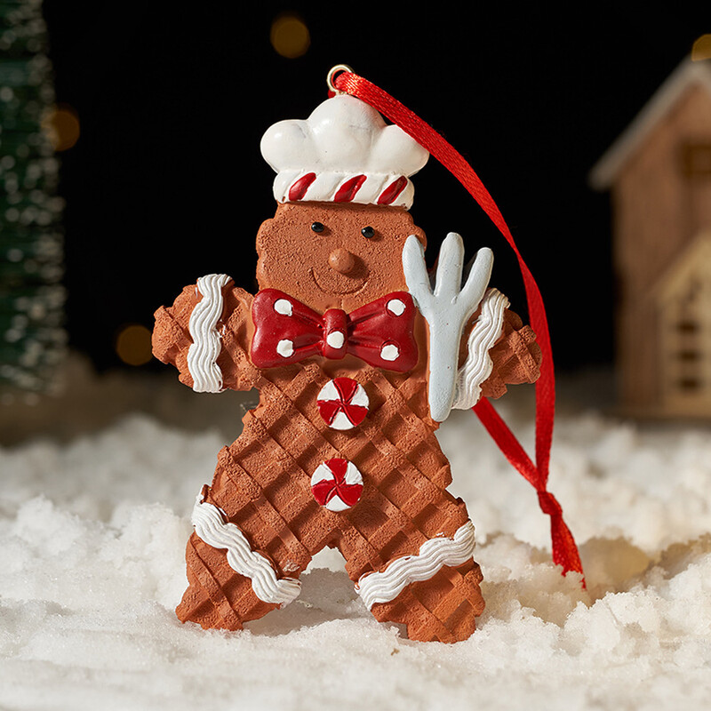 Karácsonyfadísz és medál mézeskalács ember Karácsonyfa függő díszek Karácsonyi hangulat kellékek karácsonyi dekoráció