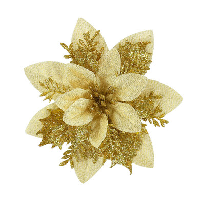 5/10Pc 14cm Μεγάλο Glitter Χριστουγεννιάτικο Λουλούδι για Χριστουγεννιάτικο Δέντρο Κρεμαστό Στολίδι Καλά Χριστουγεννιάτικη Διακόσμηση σπιτιού Πρωτοχρονιά Navidad