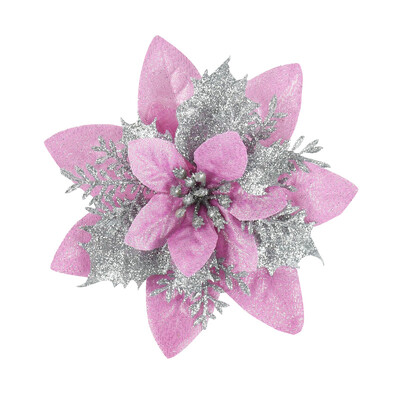 5/10Pc 14cm Μεγάλο Glitter Χριστουγεννιάτικο Λουλούδι για Χριστουγεννιάτικο Δέντρο Κρεμαστό Στολίδι Καλά Χριστουγεννιάτικη Διακόσμηση σπιτιού Πρωτοχρονιά Navidad