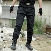 Atsparios dėvėti lauke žygio kelnės Vyriškos taktinės juodos kelnės Vyriškos kovinės treniruotės kelnės tiesios kelnės krovininės darbo kelnės Vyras