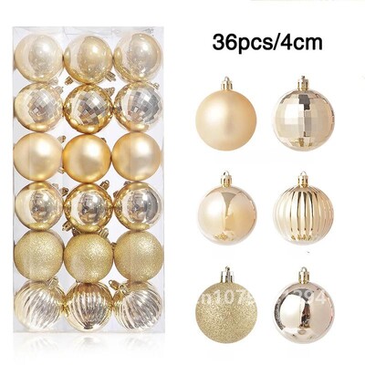 1Κουτί 24/36τμχ Χριστουγεννιάτικη Μπάλα Χριστουγεννιάτικο Δέντρο Στολίδι Κρεμαστό Κρεμαστό Χριστουγεννιάτικο Στολίδι 2023 Χριστουγεννιάτικα Στολίδια Navidad Gifts 2024